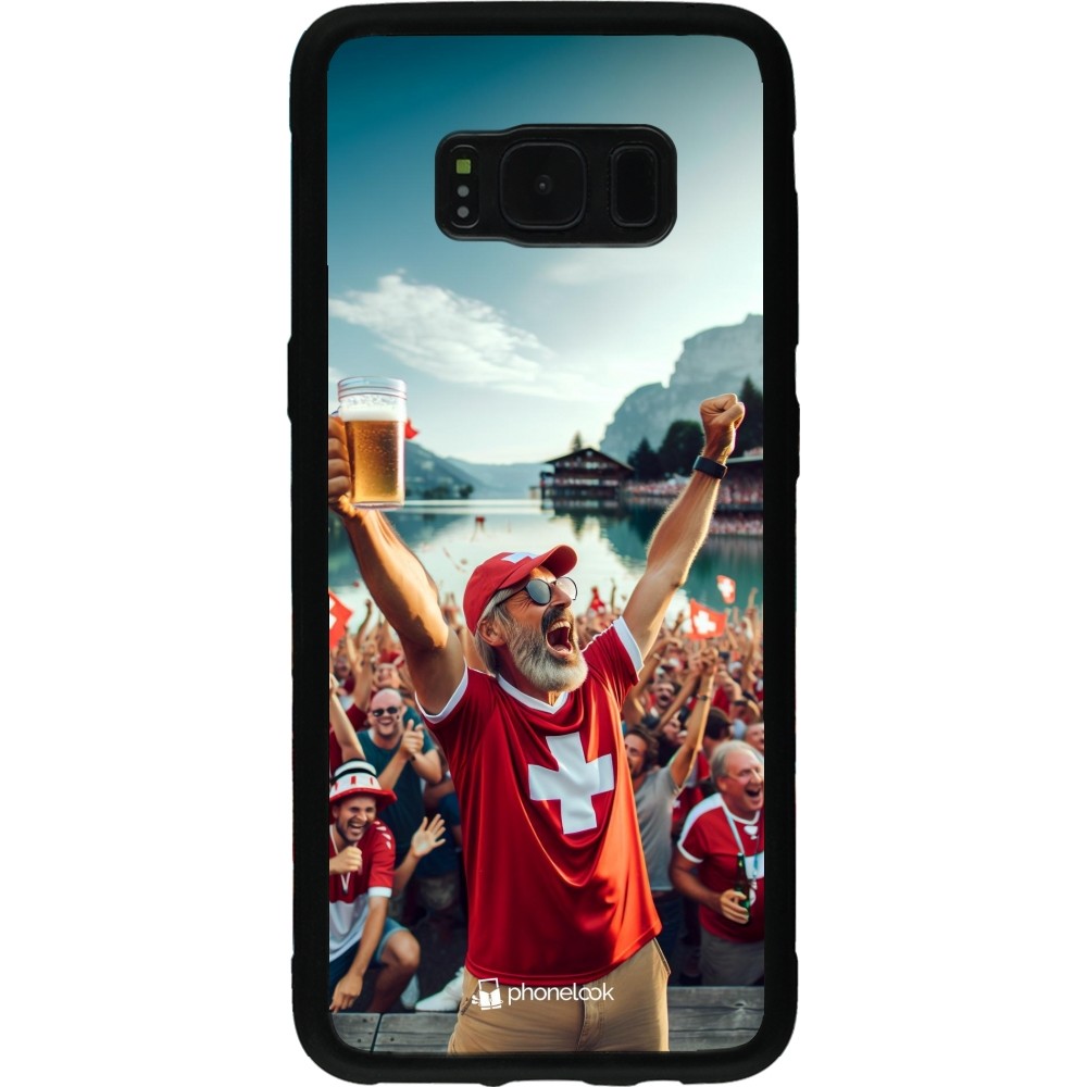 Samsung Galaxy S8 Case Hülle - Silikon schwarz Schweizer Sieg Fanzone Euro 2024