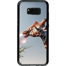 Samsung Galaxy S8+ Case Hülle - Hybrid Armor schwarz Giraffe mit Blase