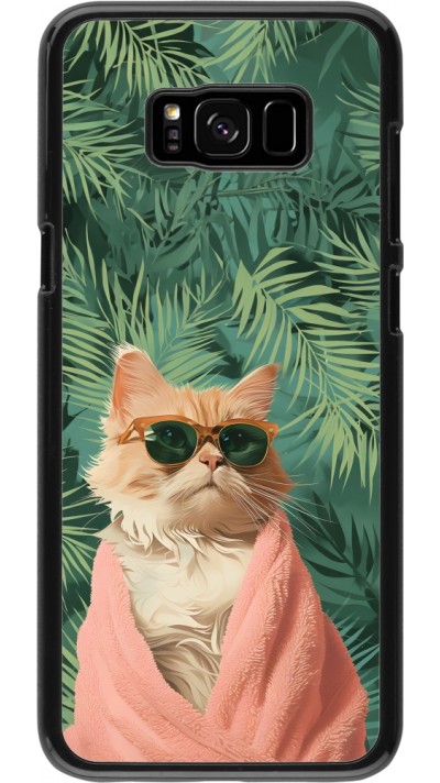 Samsung Galaxy S8+ Case Hülle - Cat Summer Palms