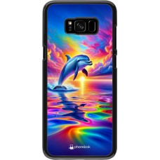 Samsung Galaxy S8+ Case Hülle - Glücklicher Regenbogen-Delfin