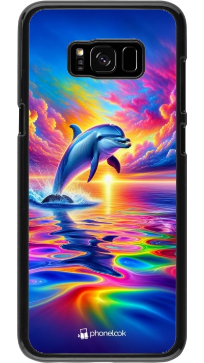 Samsung Galaxy S8+ Case Hülle - Glücklicher Regenbogen-Delfin