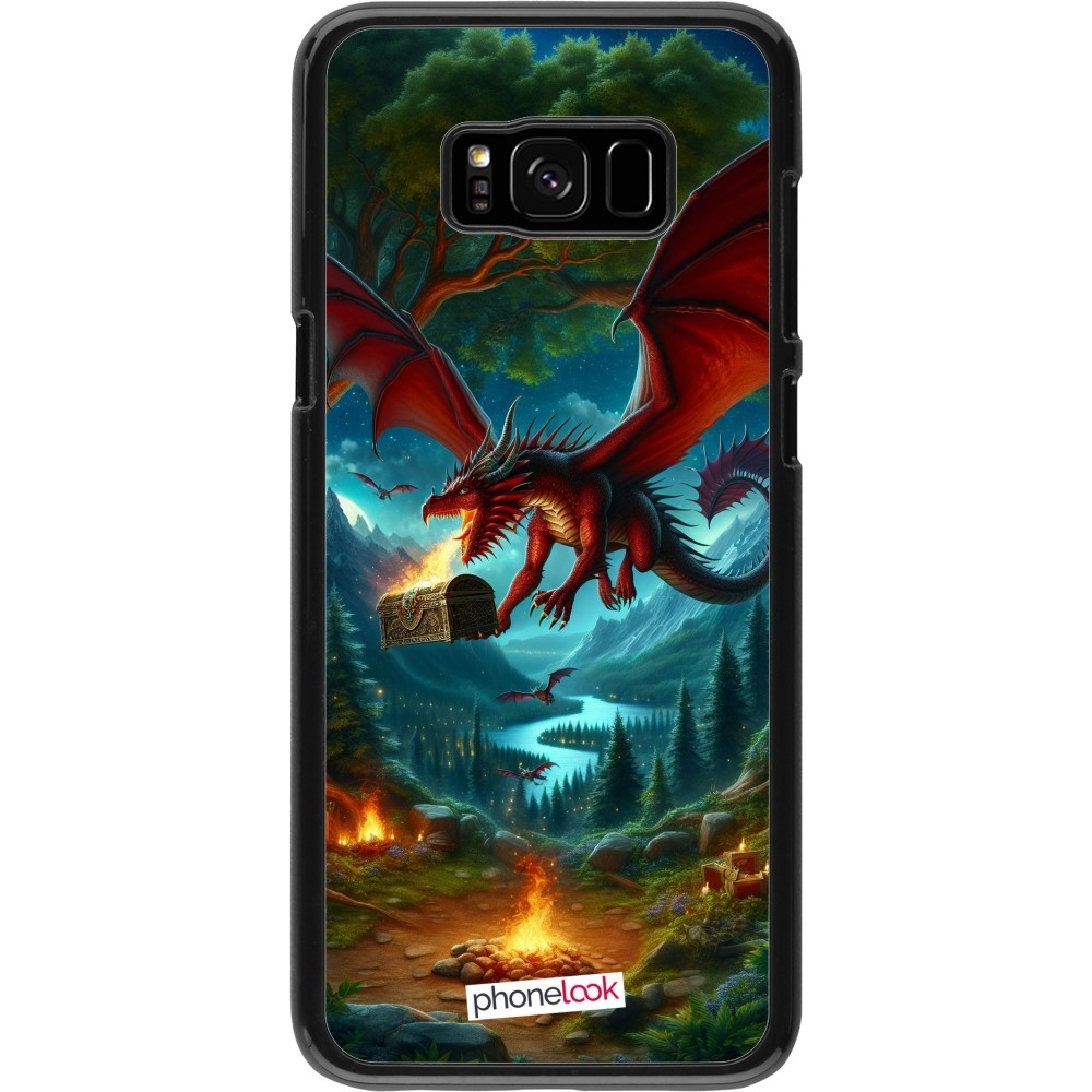 Samsung Galaxy S8+ Case Hülle - Drache Fliegend Wald Schatz