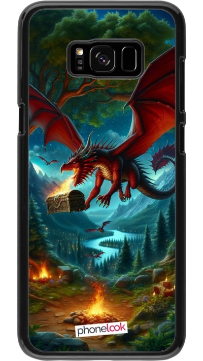 Samsung Galaxy S8+ Case Hülle - Drache Fliegend Wald Schatz