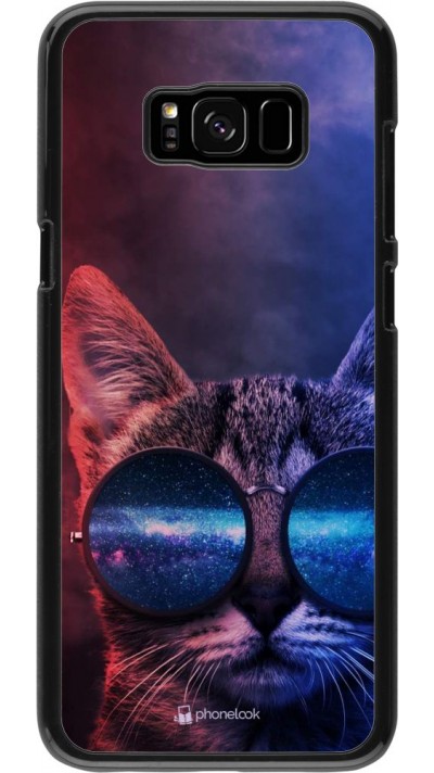 Hülle Samsung Galaxy S8+ - Red Blue Cat Glasses