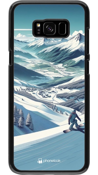 Samsung Galaxy S8+ Case Hülle - Snowboarder Berg