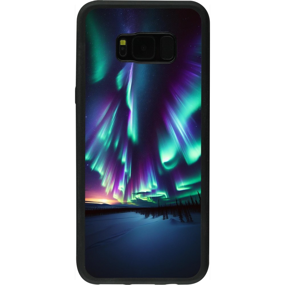 Samsung Galaxy S8+ Case Hülle - Silikon schwarz Funkelndes Nordlicht