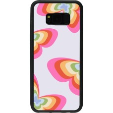 Samsung Galaxy S8+ Case Hülle - Silikon schwarz Easter 2024 rainbow butterflies