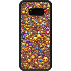 Samsung Galaxy S8+ Case Hülle - Silikon schwarz Emoji gemischt