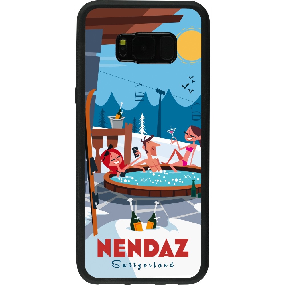 Samsung Galaxy S8+ Case Hülle - Silikon schwarz Nendaz Mountain Jacuzzi