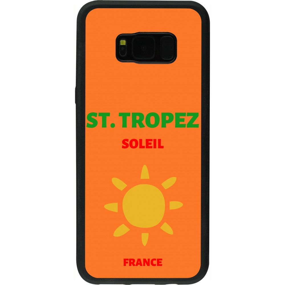 Samsung Galaxy S8+ Case Hülle - Silikon schwarz Pop Summer Destination St-Tropez