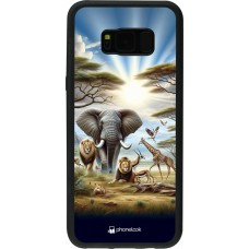 Samsung Galaxy S8+ Case Hülle - Silikon schwarz Afrikanisches Wildleben