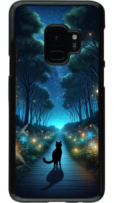 Samsung Galaxy S9 Case Hülle - Schwarze Katze Spaziergang