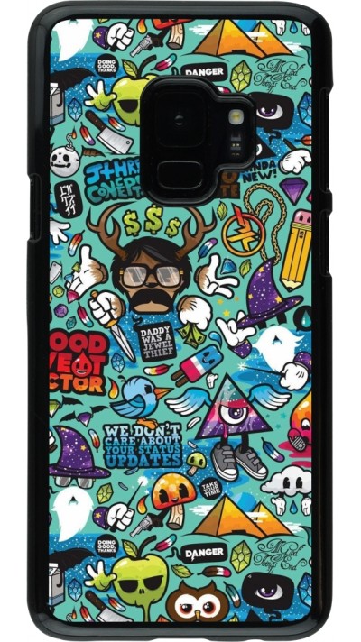 Samsung Galaxy S9 Case Hülle - Mixed Cartoons Turquoise