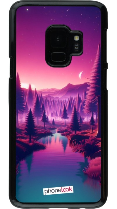 Samsung Galaxy S9 Case Hülle - Lila-rosa Landschaft