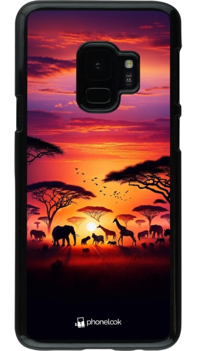 Samsung Galaxy S9 Case Hülle - Safari Sonnenuntergang Wildtiere