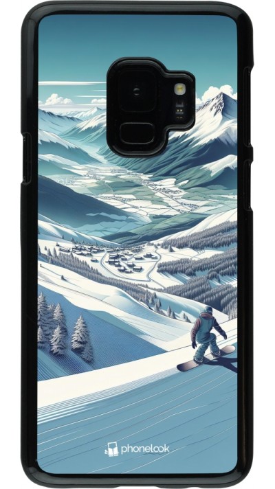 Samsung Galaxy S9 Case Hülle - Snowboarder Berg