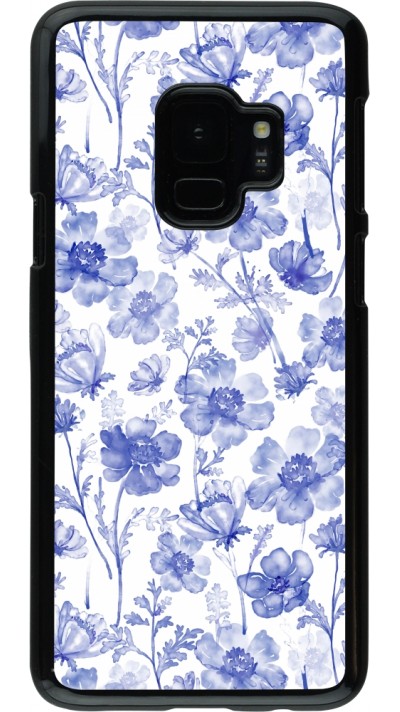 Samsung Galaxy S9 Case Hülle - Spring 23 watercolor blue flowers