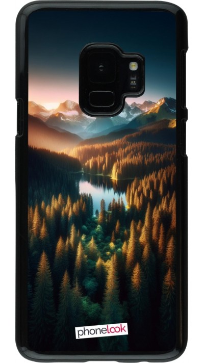 Samsung Galaxy S9 Case Hülle - Sonnenuntergang Waldsee