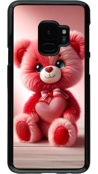 Samsung Galaxy S9 Case Hülle - Valentin 2024 Rosaroter Teddybär