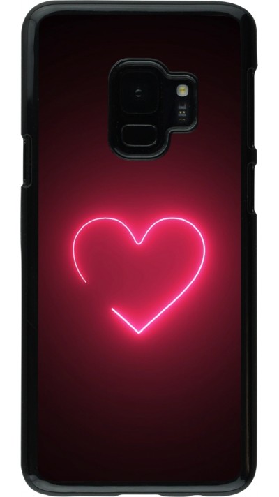 Samsung Galaxy S9 Case Hülle - Valentine 2023 single neon heart