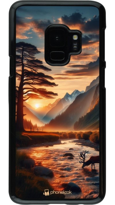 Samsung Galaxy S9 Case Hülle - Tal Sonnenuntergang Hirsch Baum