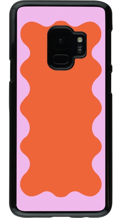 Samsung Galaxy S9 Case Hülle - Wavy Rectangle Orange Pink