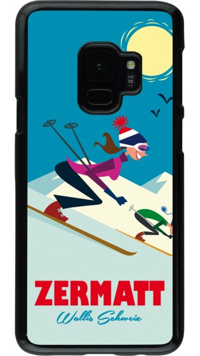 Samsung Galaxy S9 Case Hülle - Zermatt Ski Downhill