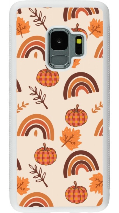 Samsung Galaxy S9 Case Hülle - Silikon weiss Autumn 2024 rainbow