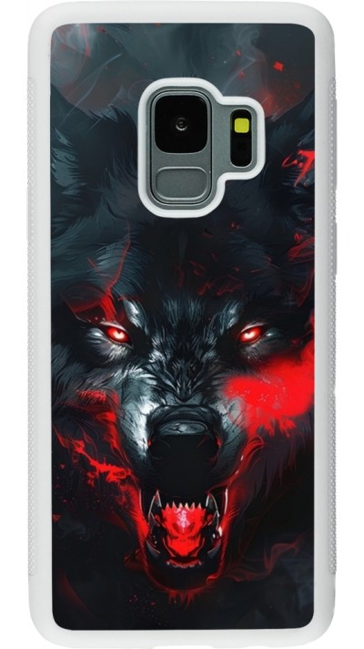 Samsung Galaxy S9 Case Hülle - Silikon weiss Halloween 2024 mad werewolf