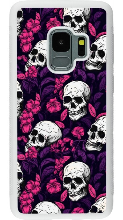 Samsung Galaxy S9 Case Hülle - Silikon weiss Halloween 2024 romantic skulls