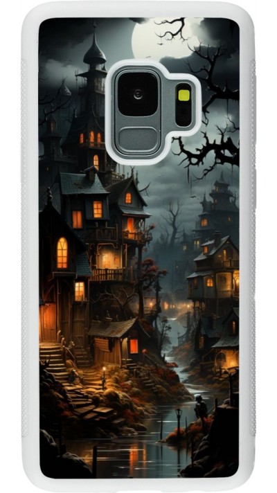 Samsung Galaxy S9 Case Hülle - Silikon weiss Halloween 2024 scary town