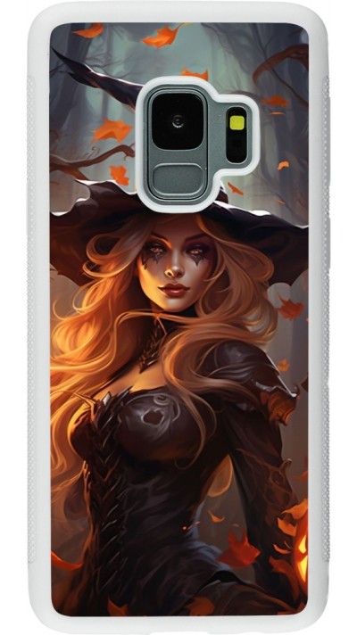 Samsung Galaxy S9 Case Hülle - Silikon weiss Halloween 2024 sexy witch