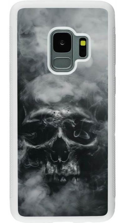 Samsung Galaxy S9 Case Hülle - Silikon weiss Halloween 2024 smoky skull