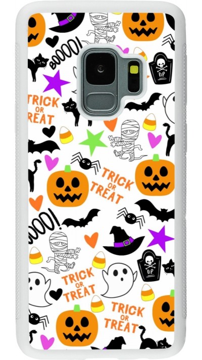 Samsung Galaxy S9 Case Hülle - Silikon weiss Halloween 2024 trick or treat