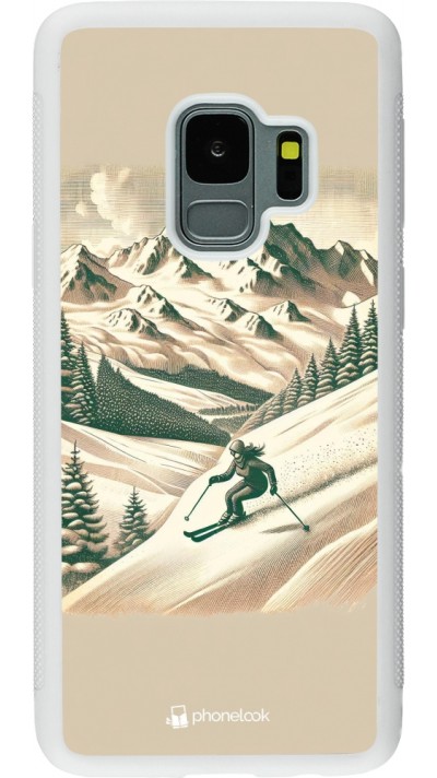 Samsung Galaxy S9 Case Hülle - Silikon weiss Vintage Skiberg