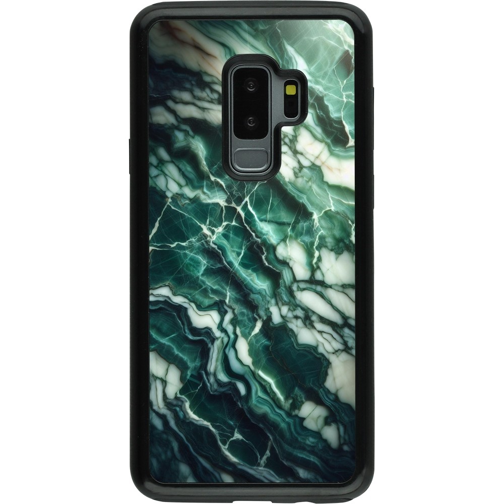 Samsung Galaxy S9+ Case Hülle - Hybrid Armor schwarz Majestätischer grüner Marmor