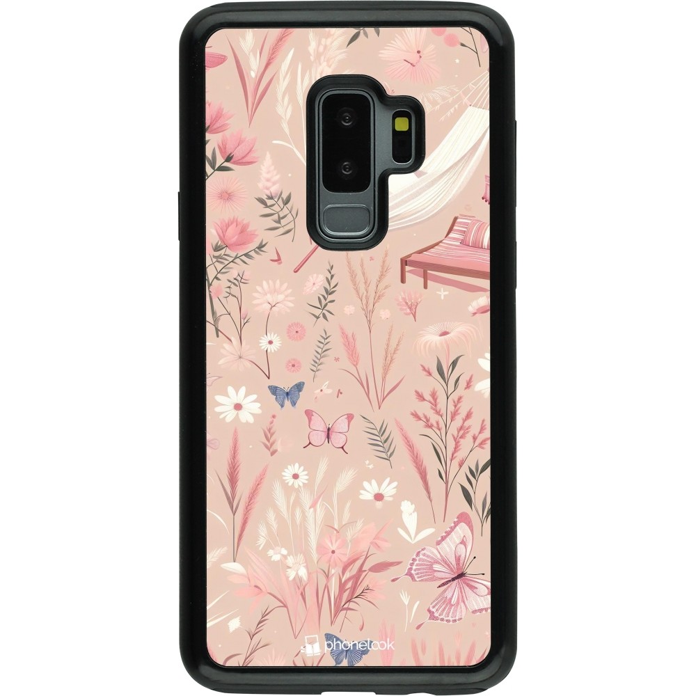 Samsung Galaxy S9+ Case Hülle - Hybrid Armor schwarz Sommer Pastellmuster