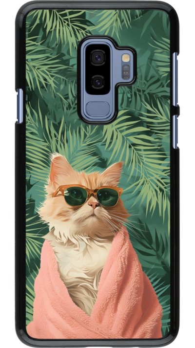 Samsung Galaxy S9+ Case Hülle - Cat Summer Palms