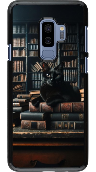 Samsung Galaxy S9+ Case Hülle - Katze Bücher dunkel