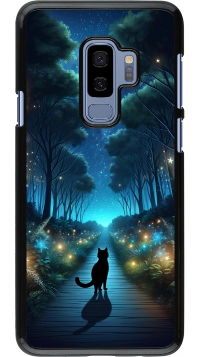 Samsung Galaxy S9+ Case Hülle - Schwarze Katze Spaziergang