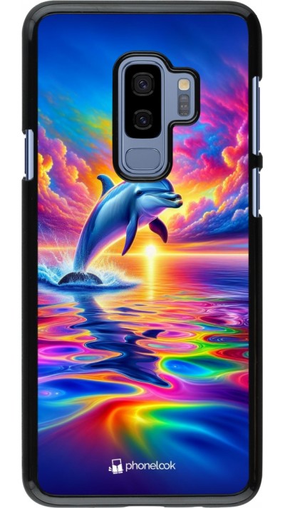 Samsung Galaxy S9+ Case Hülle - Glücklicher Regenbogen-Delfin