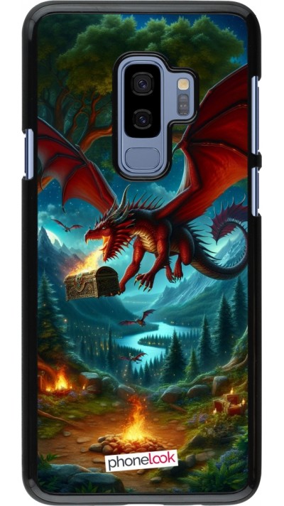 Samsung Galaxy S9+ Case Hülle - Drache Fliegend Wald Schatz