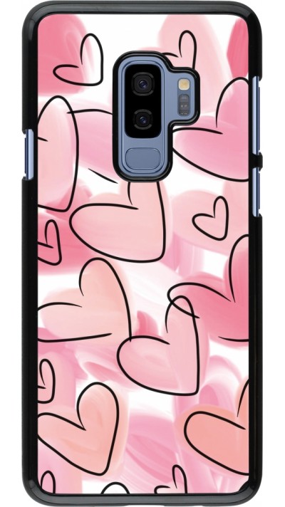 Samsung Galaxy S9+ Case Hülle - Easter 2023 pink hearts