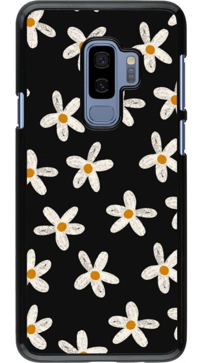 Samsung Galaxy S9+ Case Hülle - Easter 2024 white on black flower