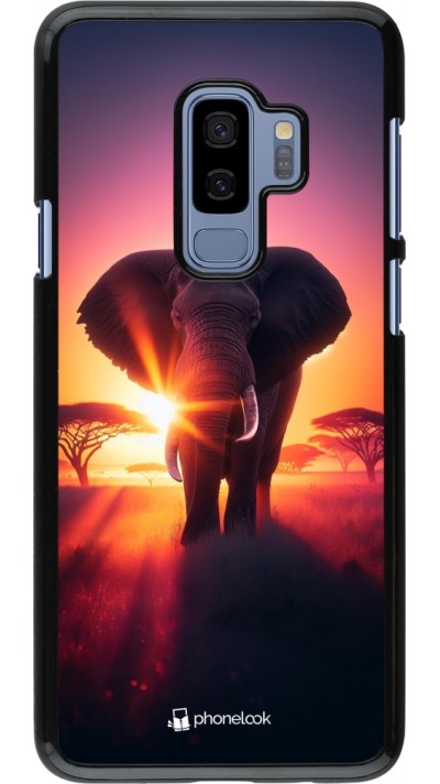 Samsung Galaxy S9+ Case Hülle - Elefant Sonnenaufgang Schönheit