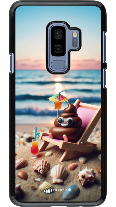 Samsung Galaxy S9+ Case Hülle - Kackhaufen Emoji auf Liegestuhl