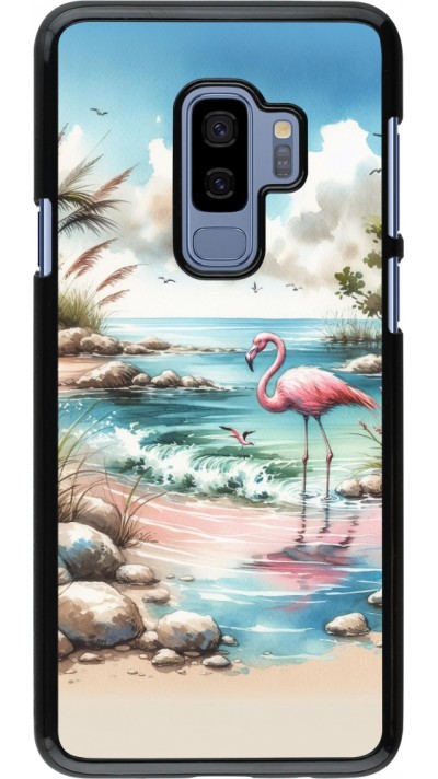 Samsung Galaxy S9+ Case Hülle - Flamingo Aquarell