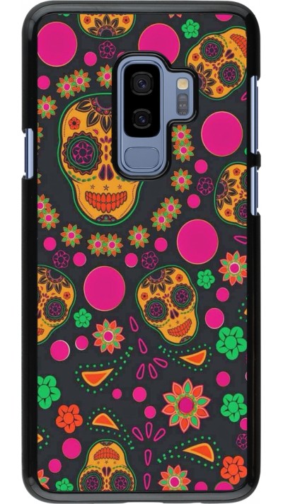 Samsung Galaxy S9+ Case Hülle - Halloween 22 colorful mexican skulls