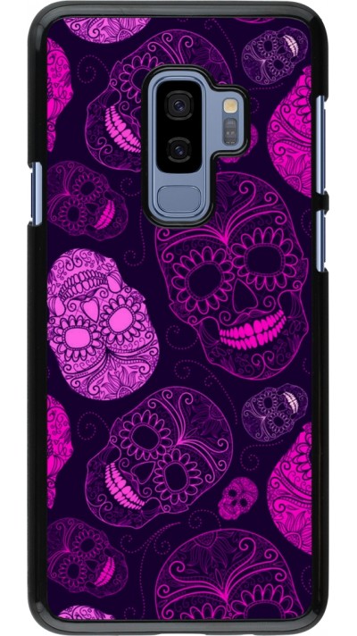 Samsung Galaxy S9+ Case Hülle - Halloween 2023 pink skulls