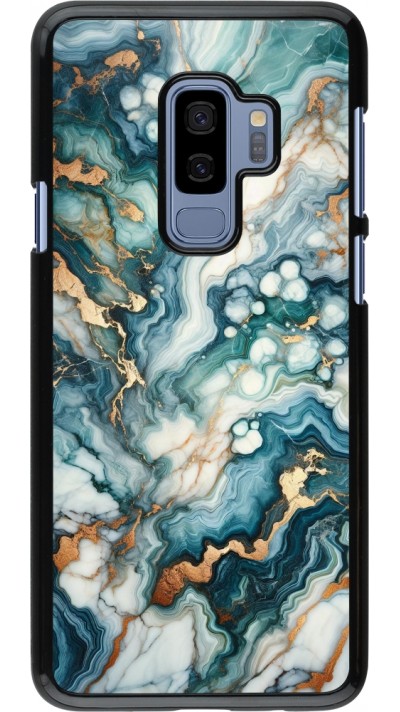 Samsung Galaxy S9+ Case Hülle - Grüner Blauer Goldener Marmor